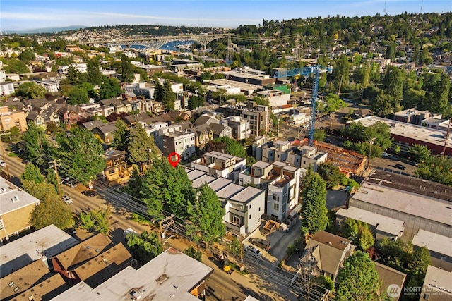 105B NW 39th St, Seattle, WA 98107 - aerial view of property and surrounding area featuring a notable bridge and nearby suburban area