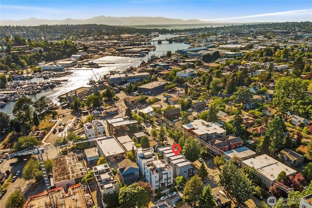 105B NW 39th St, Seattle, WA 98107 - aerial view of property's location featuring a water and mountain view