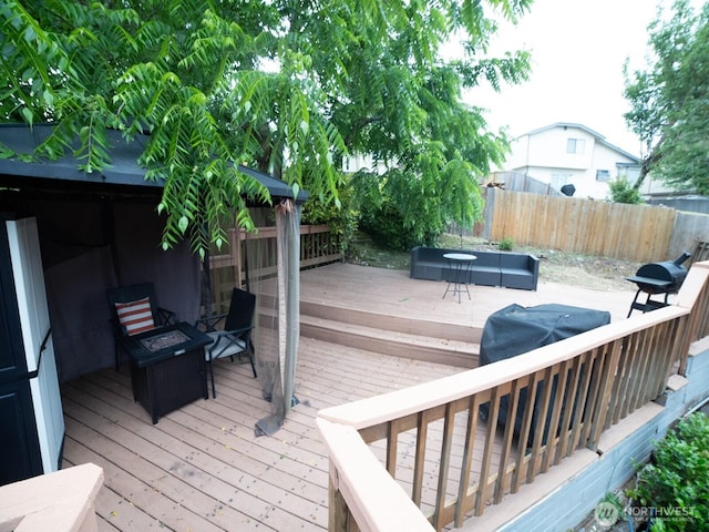 2840 SW 342nd St, Federal Way, WA 98023 - wooden deck with outdoor lounge area and area for grilling