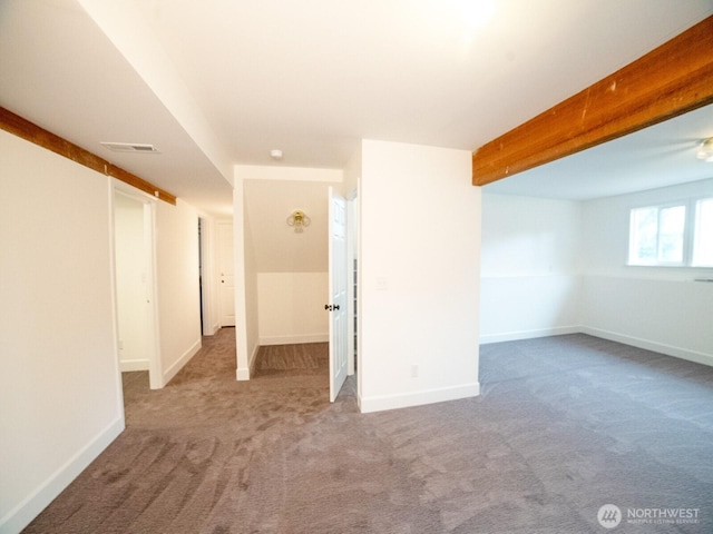 2840 SW 342nd St, Federal Way, WA 98023 - carpeted empty room featuring baseboards and beamed ceiling