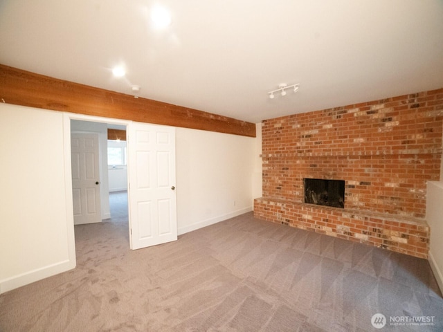 2840 SW 342nd St, Federal Way, WA 98023 - unfurnished living room with carpet and a fireplace