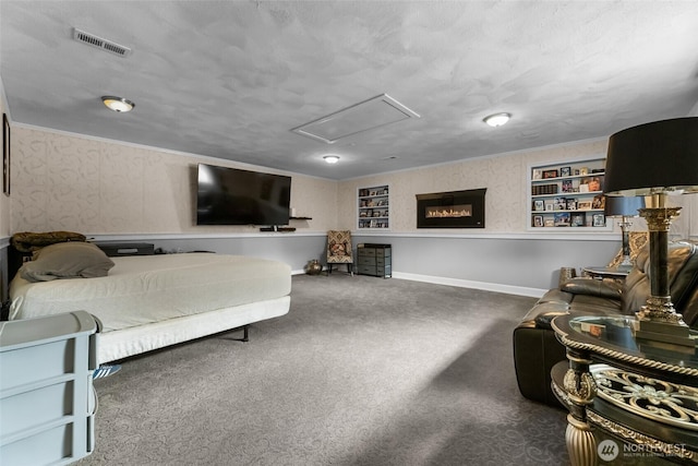 3001 163rd St E, Tacoma, WA 98446 - carpeted living room featuring attic access