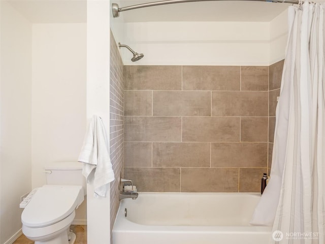 6810 Mount Tacoma Dr SW, Lakewood, WA 98499 - bathroom with shower / bath combo with shower curtain and toilet