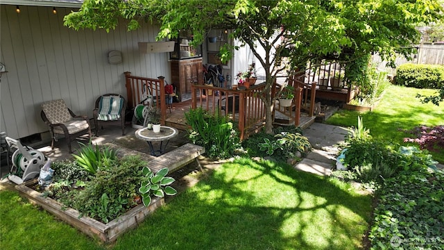21849 SE 266th Pl, Maple Valley, WA 98038 - view of grassy yard featuring a wooden deck