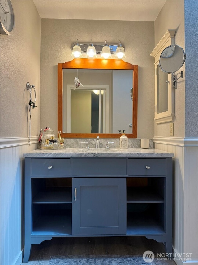 21849 SE 266th Pl, Maple Valley, WA 98038 - bathroom with a wainscoted wall and vanity
