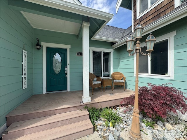 31 Apple Meadow Dr, Tonasket, WA 98855 - property entrance featuring roof with shingles