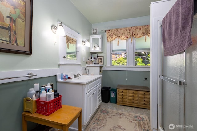 214 N 4th St, Mount Vernon, WA 98273 - full bathroom with vanity and tile patterned flooring