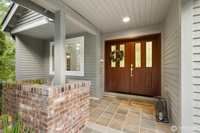 820 173rd Ave NE, Bellevue, WA 98008 - doorway to property featuring covered porch
