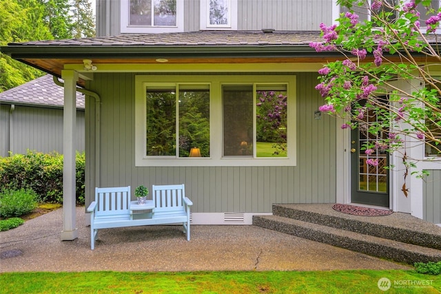 5426 Quail Run, Blaine, WA 98230 - doorway to property featuring a porch