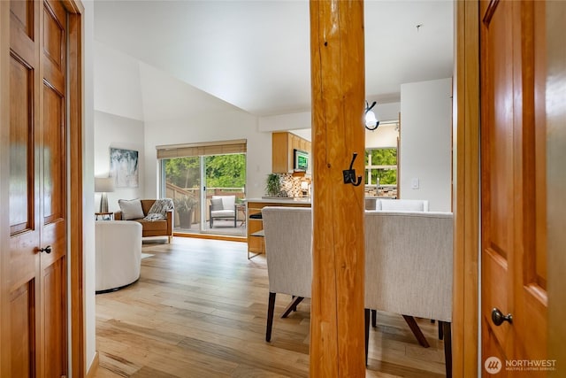 5430 Snow Goose Ln Unit 202, Blaine, WA 98230 - entryway with light wood-type flooring and high vaulted ceiling