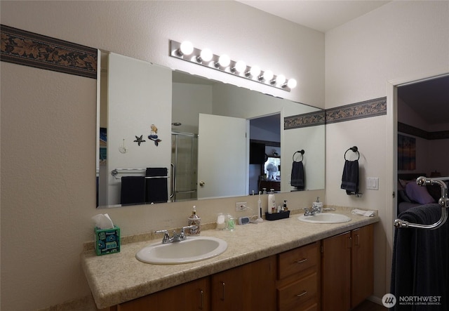 1427 100th St SW Unit 57, Everett, WA 98204 - bathroom with a stall shower and double vanity