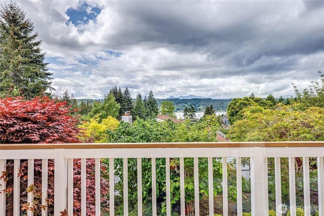 balcony with a mountain view