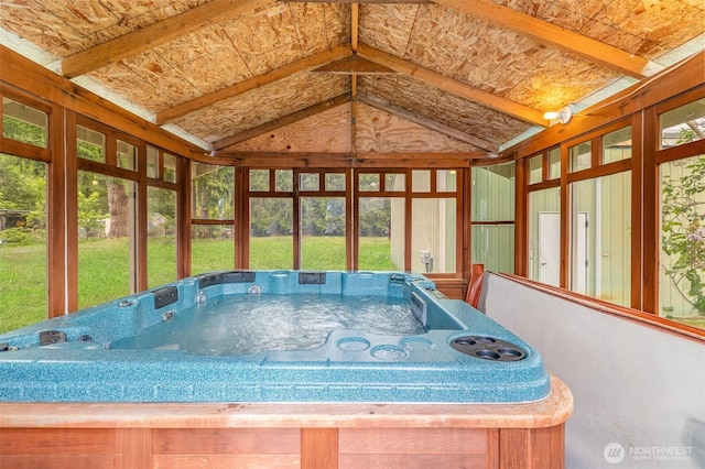 2103 106th St SW, Everett, WA 98204 - sunroom / solarium with a hot tub and vaulted ceiling