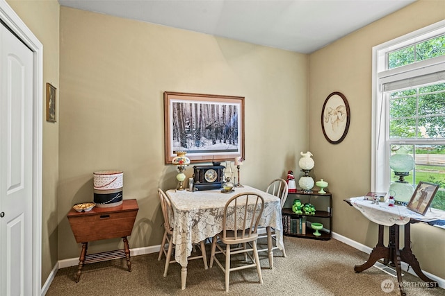 108 Reynolds Rd, Castle Rock, WA 98611 - dining space with carpet floors and baseboards