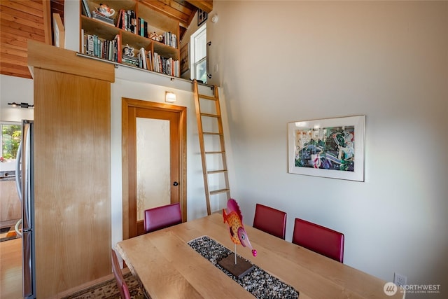 1116 Island Dr, Lummi Island, WA 98262 - dining area with a high ceiling