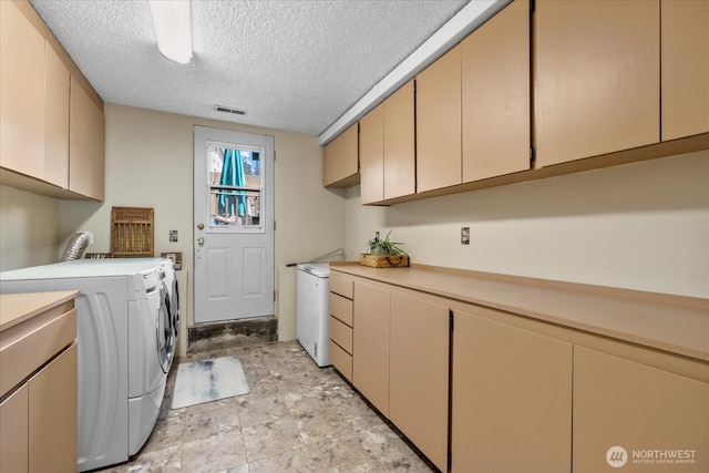 17631 69th Pl W, Edmonds, WA 98026 - laundry room with cabinet space, washing machine and dryer, and a textured ceiling