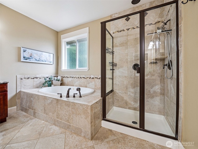 20714 61st St E, Bonney Lake, WA 98391 - full bath featuring a garden tub, a stall shower, and vanity