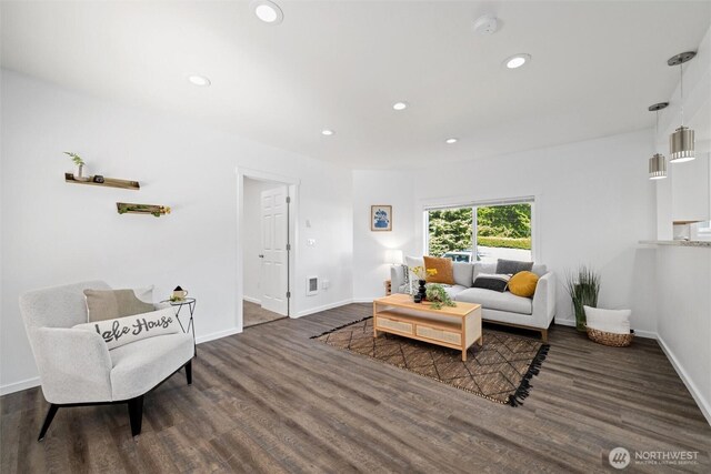 921 Autumn Ln Unit 205, Bellingham, WA 98229 - living area with wood finished floors, baseboards, and recessed lighting