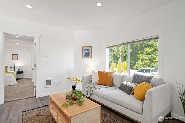 921 Autumn Ln Unit 205, Bellingham, WA 98229 - living area with wood finished floors, recessed lighting, and baseboards