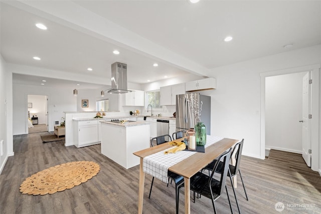 921 Autumn Ln Unit 205, Bellingham, WA 98229 - dining space with wood finished floors, recessed lighting, and baseboards