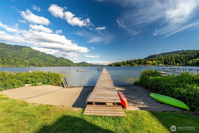 921 Autumn Ln Unit 205, Bellingham, WA 98229 - dock area featuring a water and mountain view and a forest view