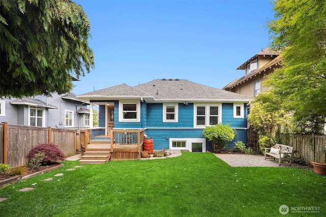 4529 Eastern Ave N, Seattle, WA 98103 - rear view of property with a deck and roof with shingles