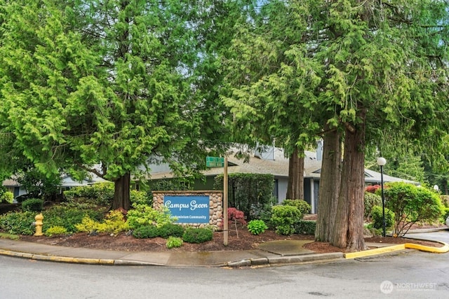 view of community sign