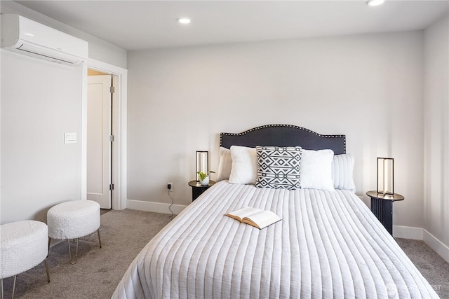 825 238th Pl SE Unit D, Bothell, WA 98021 - carpeted bedroom featuring a wall mounted AC, recessed lighting, and baseboards