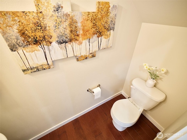 6941 134th Ct SE Unit B, Newcastle, WA 98059 - half bath featuring wood finished floors, baseboards, and toilet