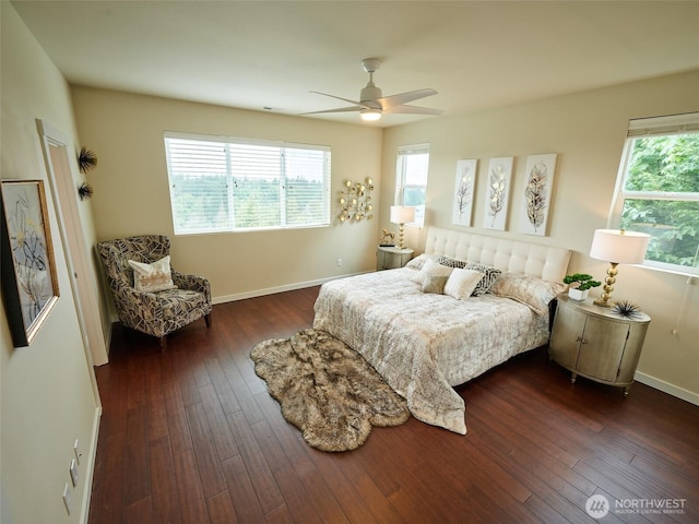 6941 134th Ct SE Unit B, Newcastle, WA 98059 - bedroom with multiple windows, dark wood-style floors, and baseboards