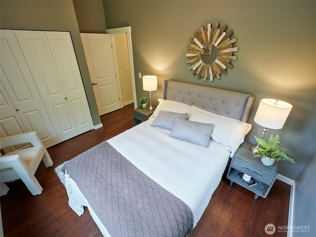 6941 134th Ct SE Unit B, Newcastle, WA 98059 - bedroom featuring wood finished floors, a closet, and baseboards