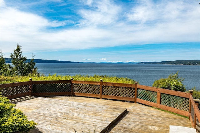 3115 Saratoga Rd, Langley, WA 98260 - wooden deck featuring a water view