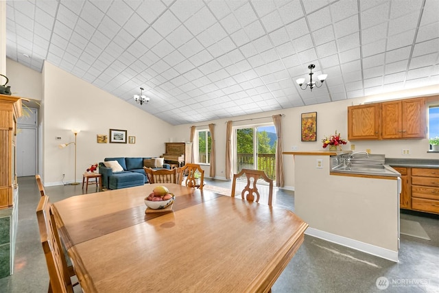 5380 Marshall Hill Rd, Deming, WA 98244 - dining space featuring a chandelier and baseboards