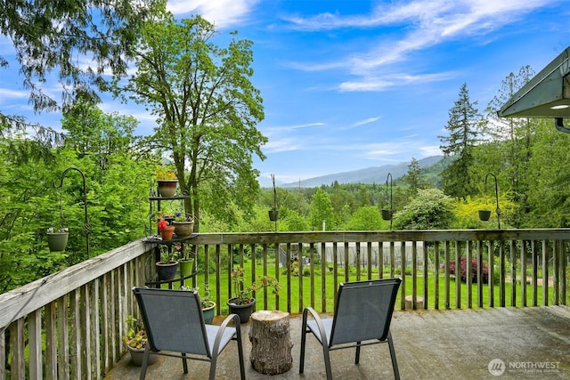5380 Marshall Hill Rd, Deming, WA 98244 - wooden terrace with a mountain view