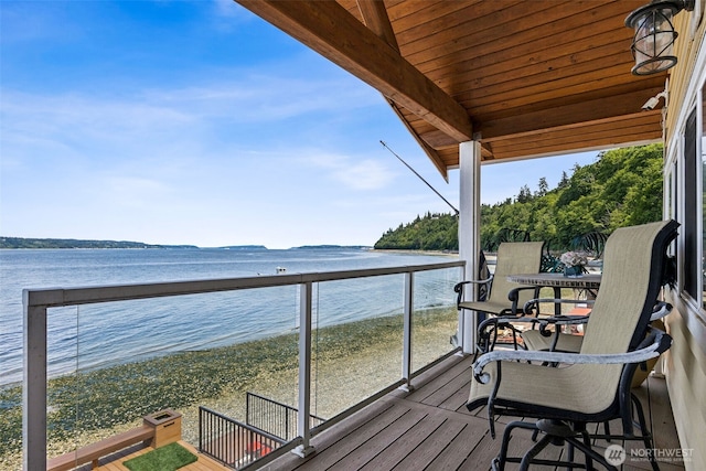 8116 Naketa Beach Walk, Mukilteo, WA 98275 - wooden deck featuring a water view