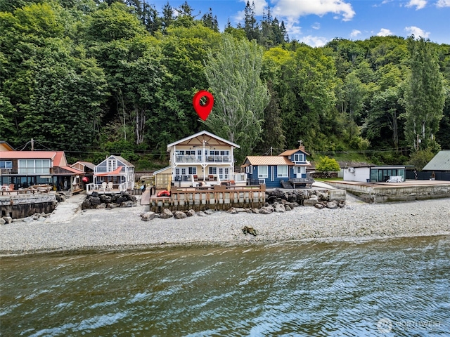 8116 Naketa Beach Walk, Mukilteo, WA 98275 - dock area with a deck with water view and a wooded view