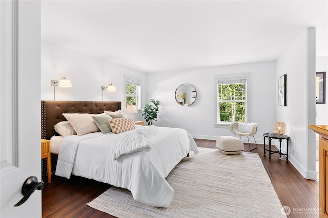 1014 Cherry Ave NE, Bainbridge Island, WA 98110 - bedroom with multiple windows, dark wood-type flooring, and baseboards