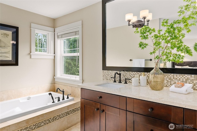 1014 Cherry Ave NE, Bainbridge Island, WA 98110 - full bath with vanity, tasteful backsplash, and a garden tub