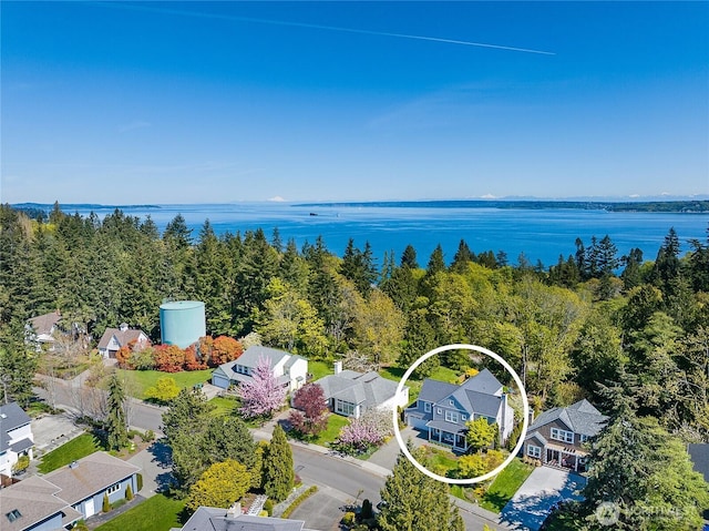 1014 Cherry Ave NE, Bainbridge Island, WA 98110 - aerial perspective of suburban area with a large body of water