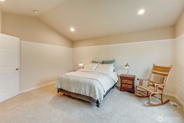 30630 122nd Ave SE, Auburn, WA 98092 - bedroom featuring carpet, lofted ceiling, recessed lighting, and baseboards