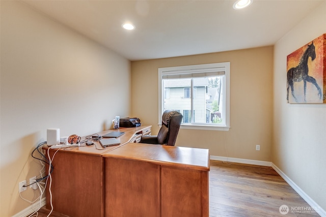 30630 122nd Ave SE, Auburn, WA 98092 - office area with light wood finished floors, baseboards, and recessed lighting