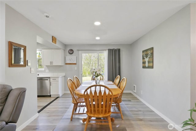 16015 Lange Rd, Mount Vernon, WA 98273 - dining space with baseboards, recessed lighting, and light wood finished floors