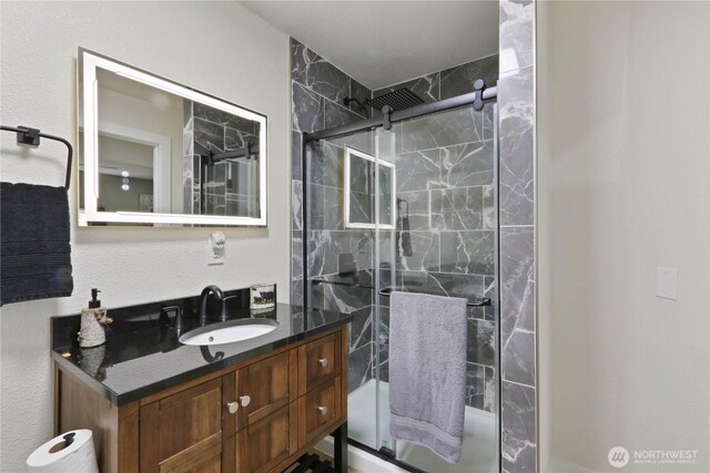 16015 Lange Rd, Mount Vernon, WA 98273 - full bath with a shower with shower door and vanity