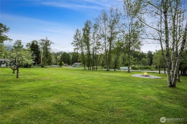 16015 Lange Rd, Mount Vernon, WA 98273 - view of property's community featuring a fire pit and a yard
