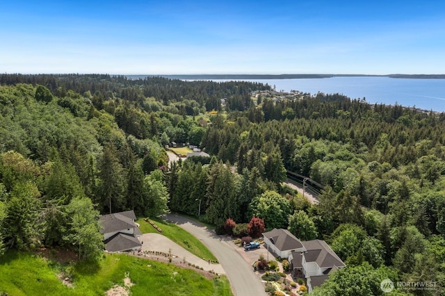 1048 Malvern Hills Dr, Camano Island, WA 98282 - drone / aerial view of a forest and a nearby body of water
