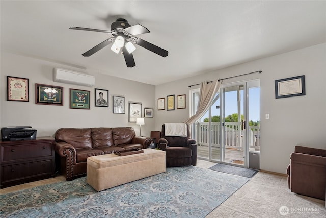 4019 N Vassault St, Tacoma, WA 98407 - living area with a wall mounted AC and a ceiling fan