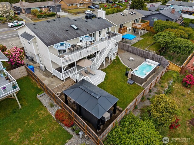 4019 N Vassault St, Tacoma, WA 98407 - aerial view of residential area featuring a pool