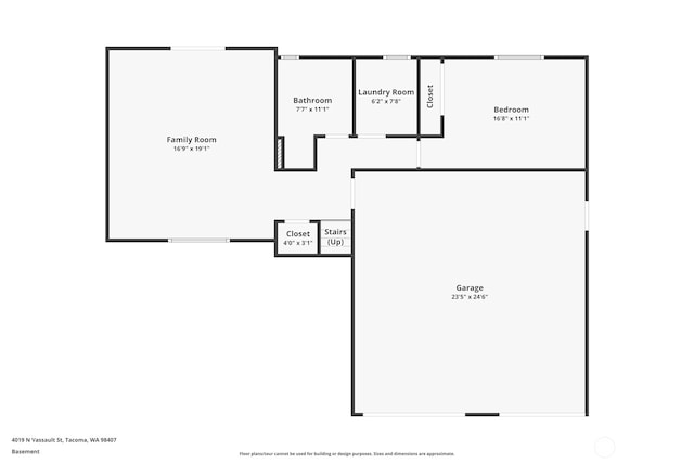 4019 N Vassault St, Tacoma, WA 98407 - view of property floor plan