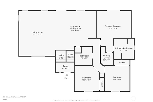 4019 N Vassault St, Tacoma, WA 98407 - view of room layout