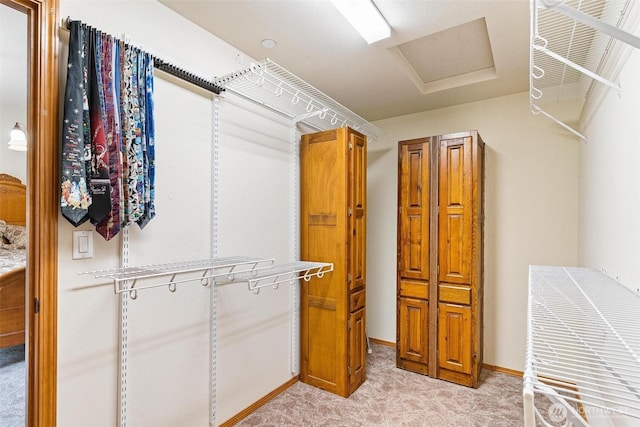 25420 354th Ave SE, Ravensdale, WA 98051 - walk in closet with light carpet and attic access